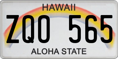 HI license plate ZQO565