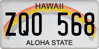 HI license plate ZQO568