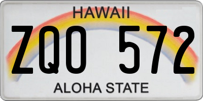 HI license plate ZQO572