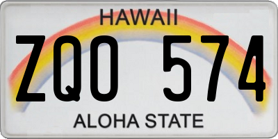 HI license plate ZQO574