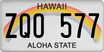 HI license plate ZQO577
