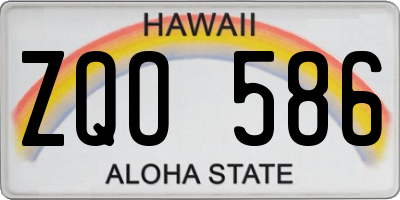 HI license plate ZQO586