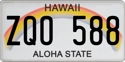 HI license plate ZQO588