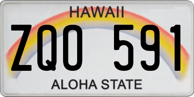 HI license plate ZQO591