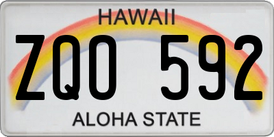 HI license plate ZQO592