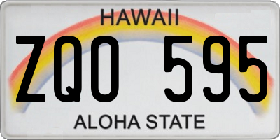 HI license plate ZQO595