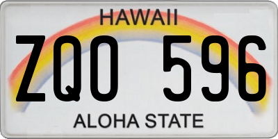 HI license plate ZQO596