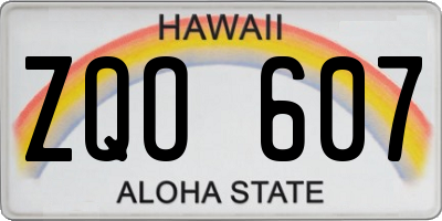 HI license plate ZQO607