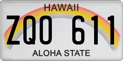 HI license plate ZQO611