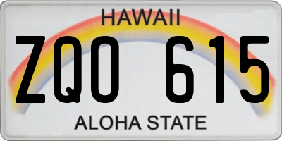 HI license plate ZQO615