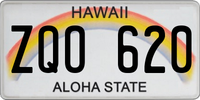 HI license plate ZQO620