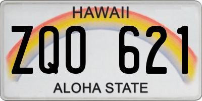 HI license plate ZQO621