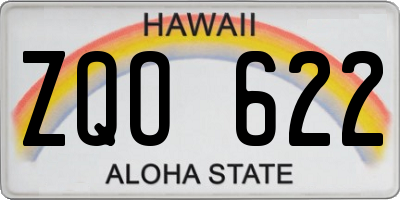 HI license plate ZQO622