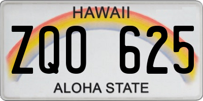 HI license plate ZQO625