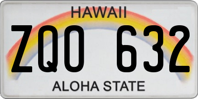 HI license plate ZQO632