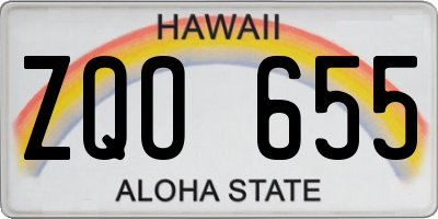 HI license plate ZQO655