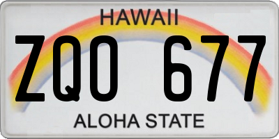 HI license plate ZQO677