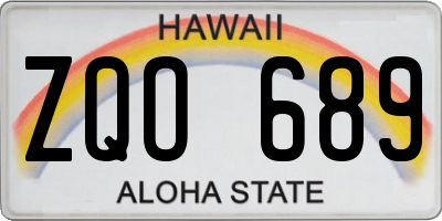 HI license plate ZQO689
