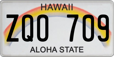 HI license plate ZQO709