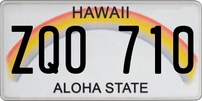 HI license plate ZQO710