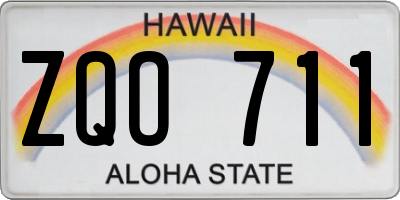 HI license plate ZQO711