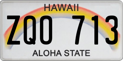 HI license plate ZQO713