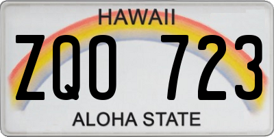 HI license plate ZQO723