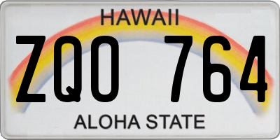 HI license plate ZQO764