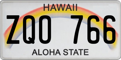 HI license plate ZQO766