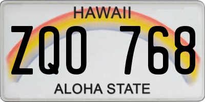 HI license plate ZQO768