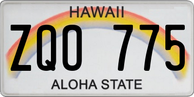 HI license plate ZQO775