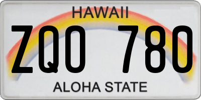 HI license plate ZQO780
