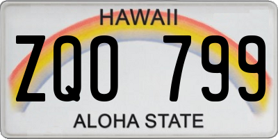 HI license plate ZQO799