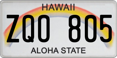 HI license plate ZQO805