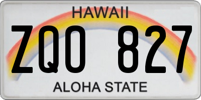 HI license plate ZQO827
