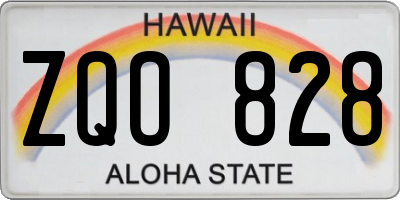 HI license plate ZQO828