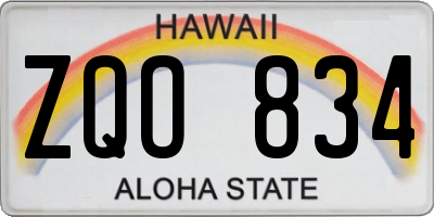 HI license plate ZQO834