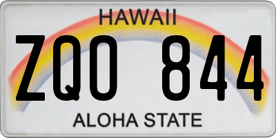 HI license plate ZQO844