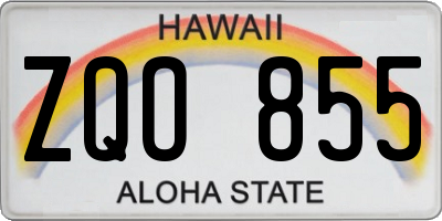 HI license plate ZQO855