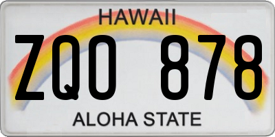 HI license plate ZQO878