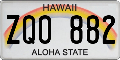 HI license plate ZQO882