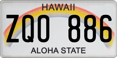 HI license plate ZQO886