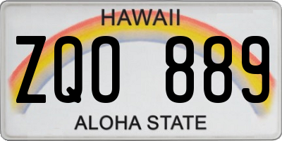 HI license plate ZQO889