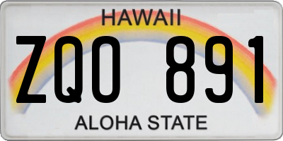 HI license plate ZQO891