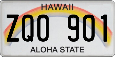 HI license plate ZQO901