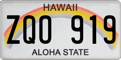 HI license plate ZQO919