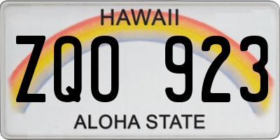 HI license plate ZQO923