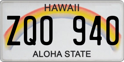 HI license plate ZQO940