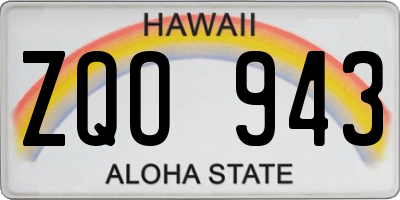 HI license plate ZQO943