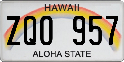 HI license plate ZQO957